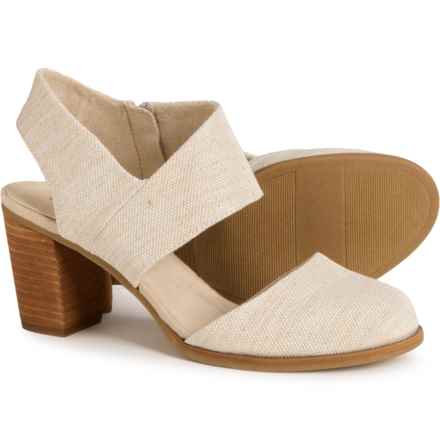 TOMS Majorca Closed-Toe Heeled Sandals - Wide Width (For Women) in Natural