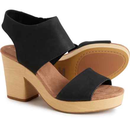 Majorca Platform Sandals - Leather (For Women) in Black