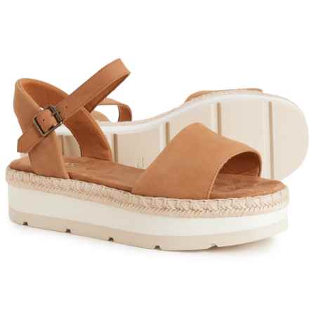 TOMS Ronan Platform Sandals - Leather (For Women) in Tan