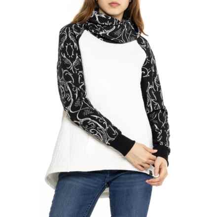 TONIA DEBELLIS Mina Tunic Shirt - Long Sleeve in Black/Ivory