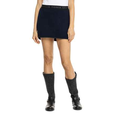 TONIA DEBELLIS Performance-Knit Ski Skirt in Navy