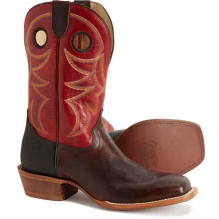 Tony Lama 11” Ronan Western Boots - Wide Square Toe, Wide Width (For Men) in Brown