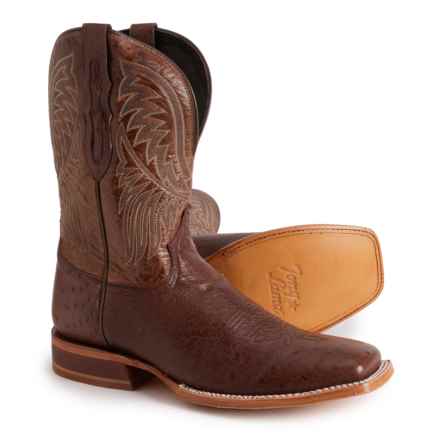 Tony Lama Alamosa Western Boots - Ostrich Leather (For Men) in Tabacco Brown/Antique Brown