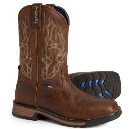 Tony Lama Anchor 11” Pull-On Western Work Boots - Waterproof, Wide Square Toe (For Men) in Hickory