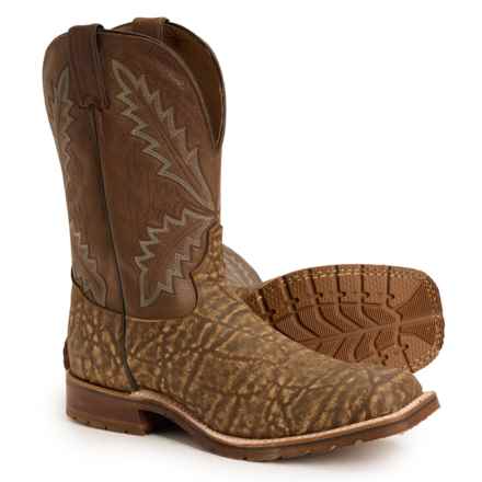 Tony Lama Bowie 11" Western Boots - Wide Square Toe (For Men) in Taupe