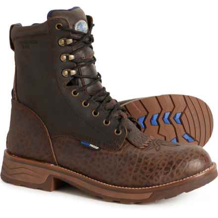 Tony Lama High Plains 8” Work Boots - Waterproof, Composite Safety Toe (For Men) in Brown