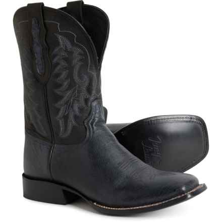 Tony Lama Rancho 11” Western Boots - Ostrich Leather, Square Toe (For Men) in Gray