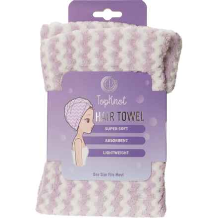 Topknot Hair Towel - 23x11” in Purple