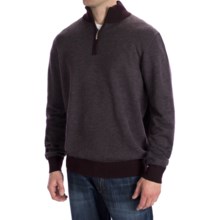 Toscano Diagonal-Weave Sweater - Merino Wool, Zip Neck (For Men) in Brown - Closeouts