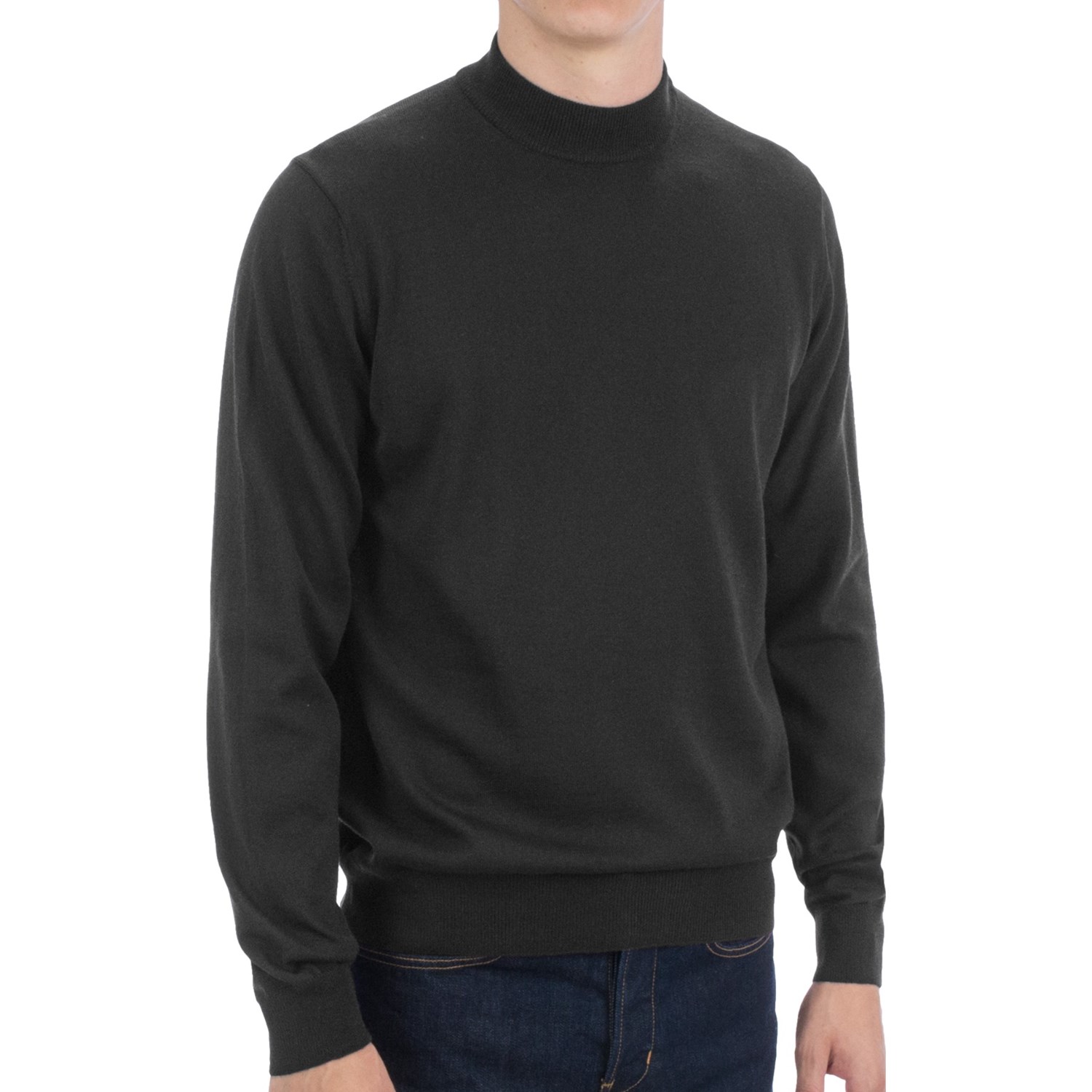 Toscano Mock Turtleneck Sweater   Italian Merino Wool (For Men) in 901 