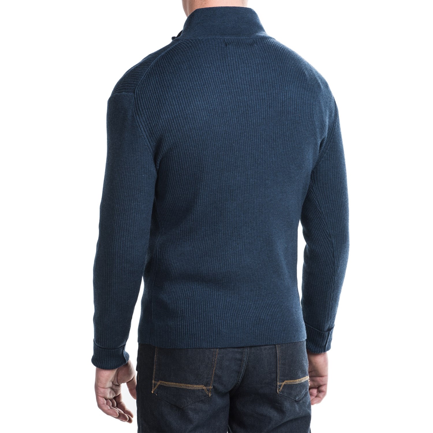 Toscano Ribbed Mock Neck Sweater (For Men) - Save 50%