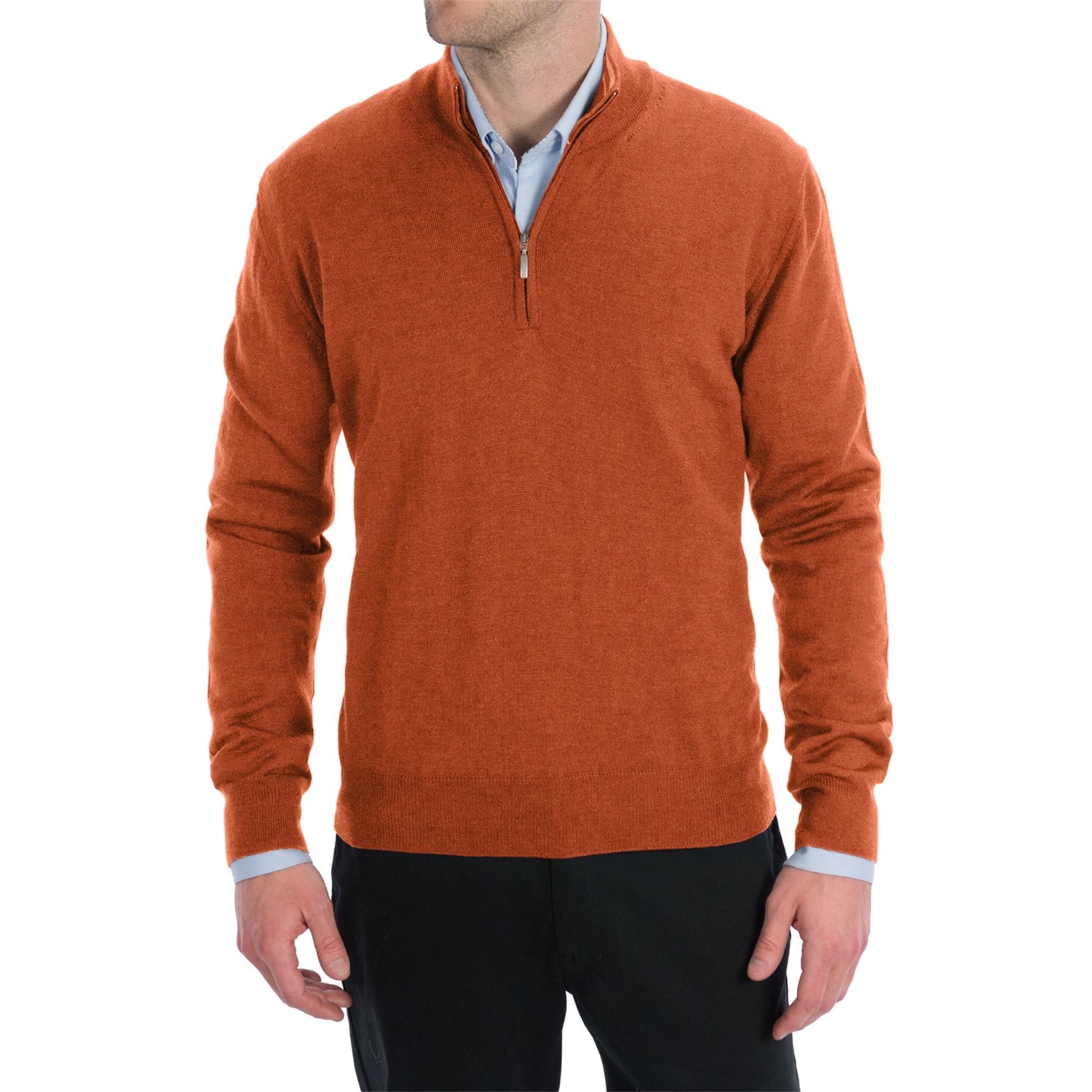 Toscano Zip Mock Neck Sweater (For Men) - Save 78%