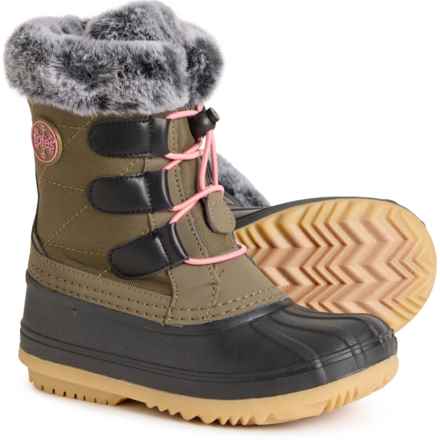totes Boys and Girls Tori Pac Boots - Waterproof/Insulated in Olive/Black