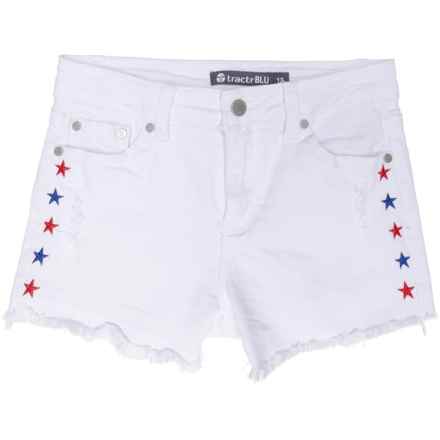 Tractr Big Girls Americana Embroidered Shorts in White