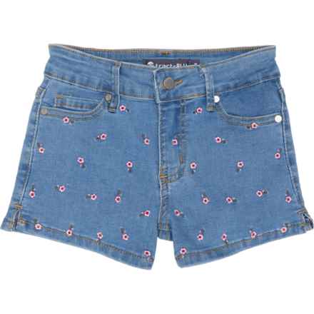 Tractr Big Girls Embroidered Denim Shorts in Indigo