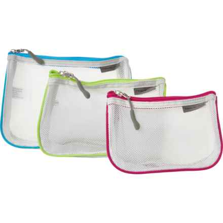 Travelon Color-Piped Packing Pouches - 3-Pack in White Mesh/Brights Piping