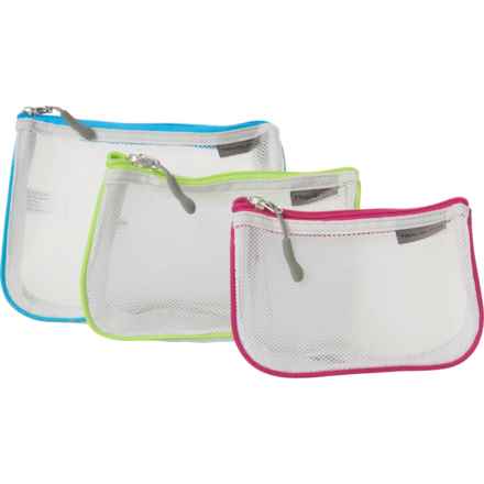 Travelon Color-Piped Packing Pouches - 3-Pack in White Mesh/Color