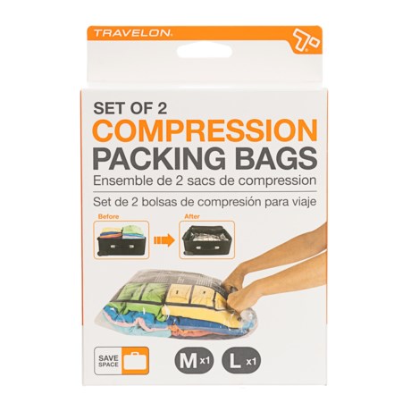 Travelon Compression Ng Bags Set 2 Piece Save 50 Travelon Compression Ng Bags Set 2 Piece In Clear
