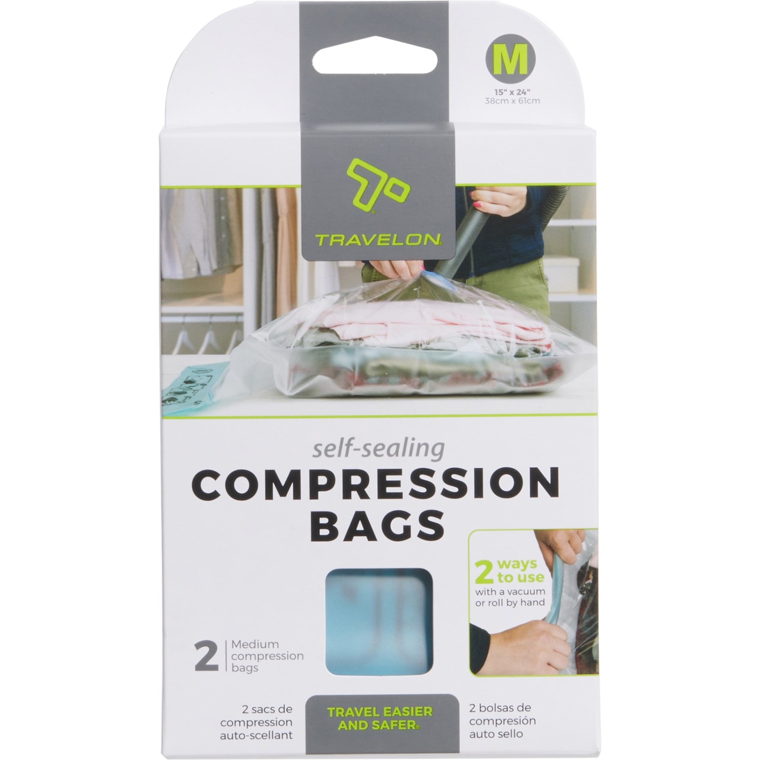 Travelon SelfSealing Compression Bags Medium, Set of 2 Save 61