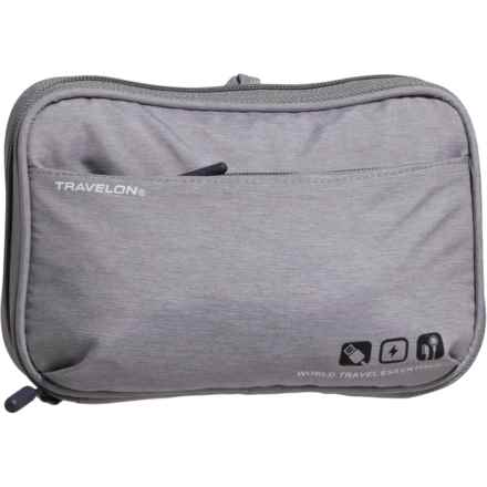 Travelon World Travel Essentials Tech Accessory Organizer in Grey Heather