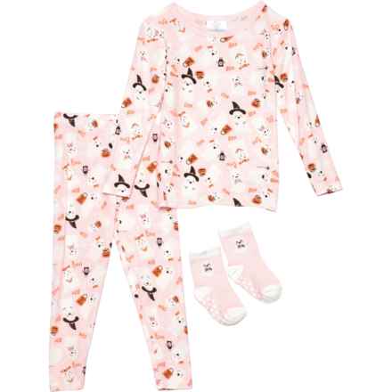 TRES BEAU ET BELLE Toddler Girls Halloween Ghost Pajamas - 3-Piece, Long Sleeve in Multi