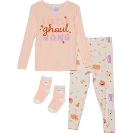 TRES BEAU ET BELLE Toddler Girls Halloween Ghoul Pajamas - 3-Piece, Long Sleeve in Multi