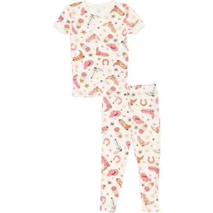 TRES BEAU ET BELLE Toddler Girls Modal Pajamas - Short Sleeve in Cowboy