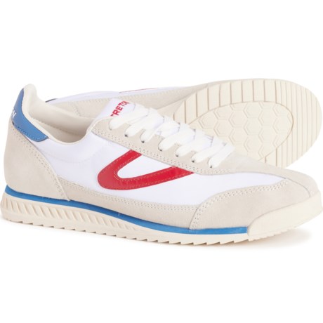 Tretorn Rawlins 2.0 Casual Lace Sneakers - Leather (For Women) in White/Blue/Red