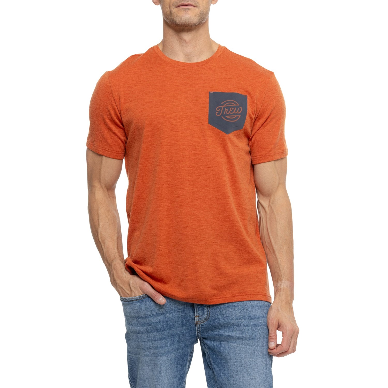 (取寄) ライトウェイト ポケット T-シャツ - メリノ ウール, ショート スリーブ Trew Gear Lightweight Pocket T-Shirt - Merino Wool, Short Sleeve  Sandstone Red Trew Gear Lightweight Pocket T-Shirt - Merino Wool, Short Sleeve