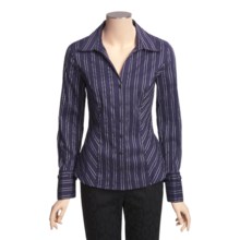Tribal Sportswear Jacquard Stripe Shirt - Long Sleeve (For Women) in Purple Velvet