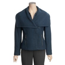 Tribal Sportswear Shawl Collar Jacket - Zip Front (For Women) in Mallard Blue