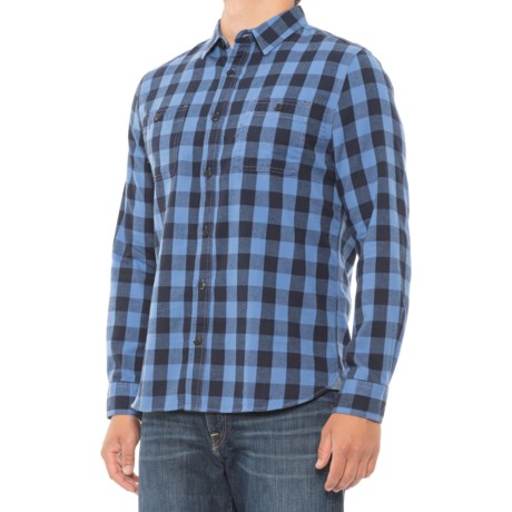 mens blue buffalo check shirt