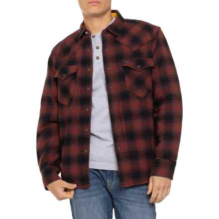 True Grit Contrast Lining Shirt Jacket in Red