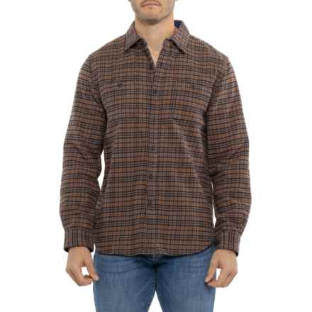True Grit Fireside Stretch Flannel Shirt - Long Sleeve in Brown
