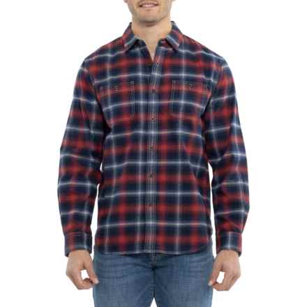 True Grit Fireside Stretch Flannel Shirt - Long Sleeve in Navy