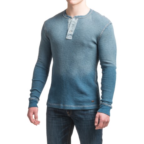 True Grit Indigo Thermal Henley Shirt – Long Sleeve (For Men)
