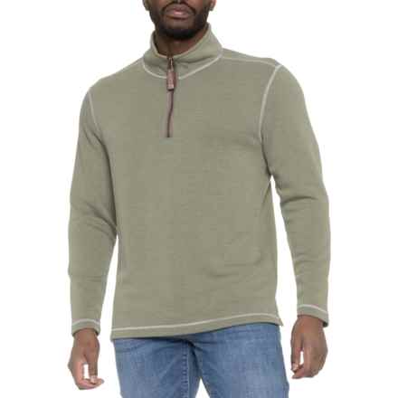 True Grit Sea Ranch Fleece Shirt - Zip Neck, Long Sleeve in Cedar
