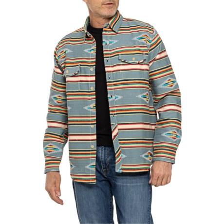 True Grit Spirit Striped Two-Pocket Shirt - Long Sleeve in Blue