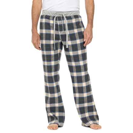 True Grit Stillwater Checks Flannel Pants in Natural/Blue