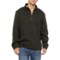 True Grit Stitched Pullover Sweater - Zip Neck in Olive