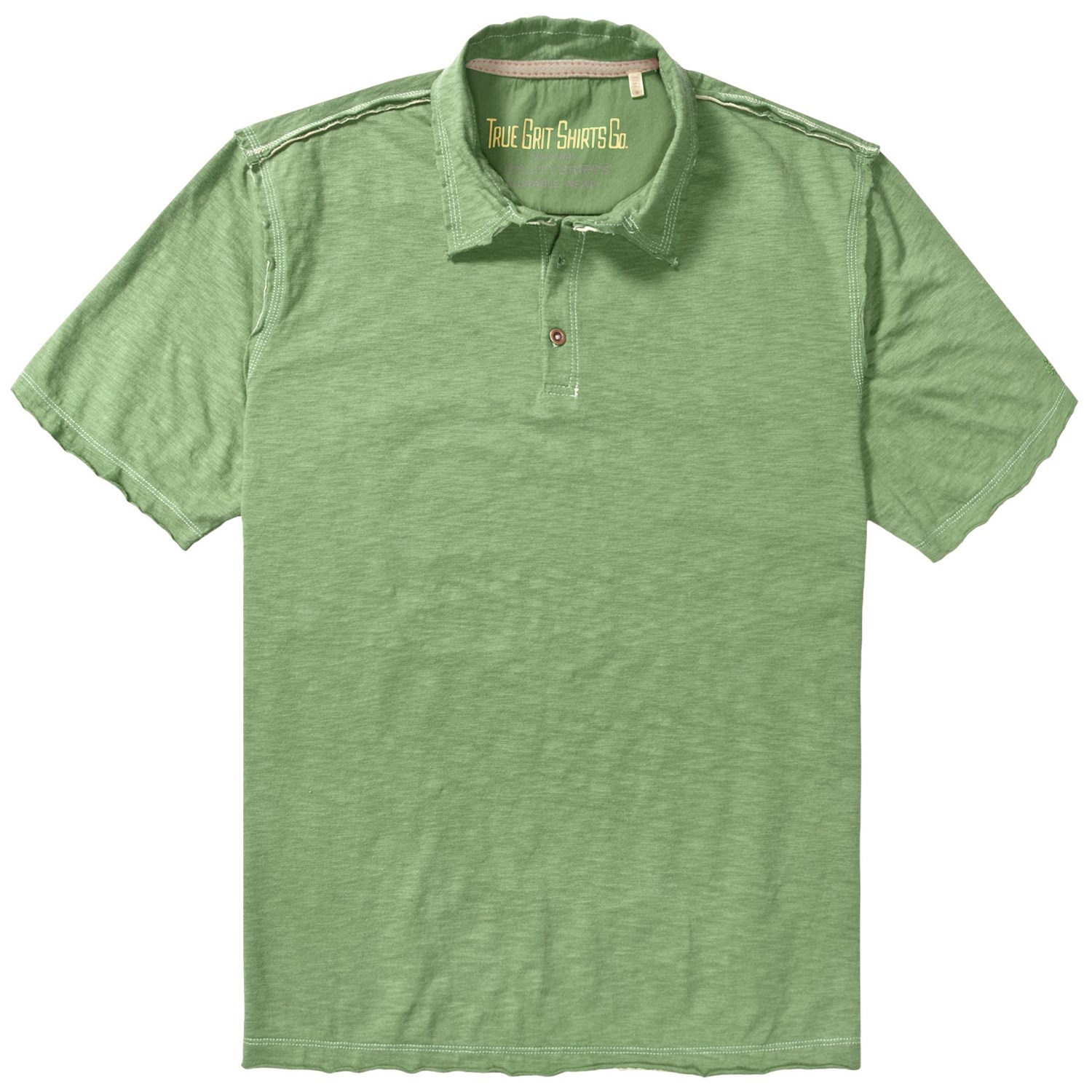 True Grit Vintage Polo Shirt - Slub Cotton, Short Sleeve (For Men ...