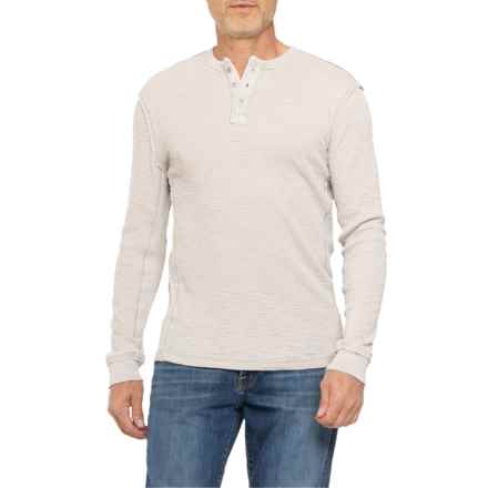 True Grit Waffle Thermal Henley Shirt - Long Sleeve in Smoke