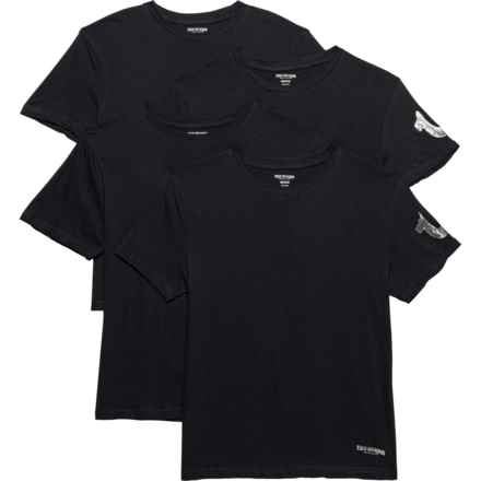 True Religion Cotton Crew Neck Undershirts - 4-Pack, Short Sleeve in Black