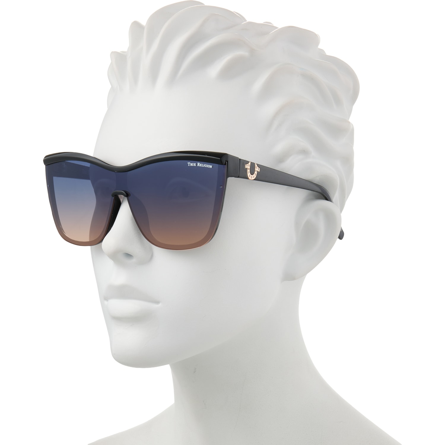 True Religion Sunglasses Lenses True Religion Black Plastic Oversized Sunglasses main image 3