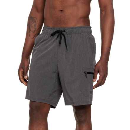 TRUNKS Subtle Print Pull-On Cargo Stretch Swim Shorts - 9” in Iron