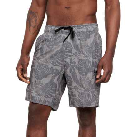 TRUNKS Subtle Print Pull-On Cargo Stretch Swim Shorts - 9” in Pewter