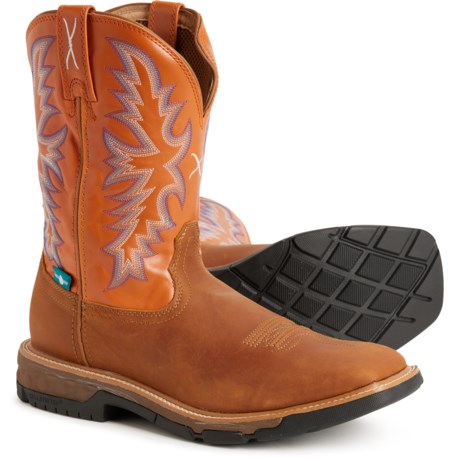 Twisted X Boots 11” Western Work Boots - Waterproof, Leather, Square Toe (For Men) in Tan/Orange