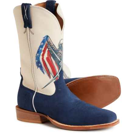 Twisted X Boots 12” Tech X Cowboy Boots - Leather, WS Square Toe (For Men) in Navy/Red/White/Blue
