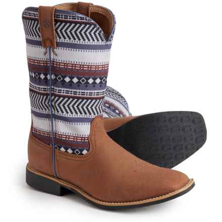 Twisted X Boots Boys Hooey Cowboy Boots - Leather in Lion Brown/Ash Grey Multi
