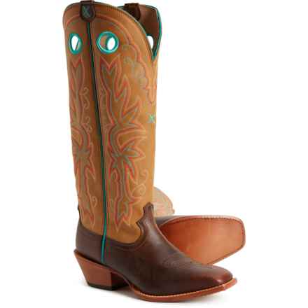 Twisted X Boots Buckaroo 16” Cowboy Boots - Leather, Square Toe (For Women) in Rustic Brown/ Peach